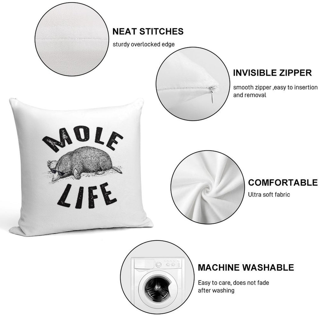 Mole Life Meme Soft Warmth Comfort Throw Pillow