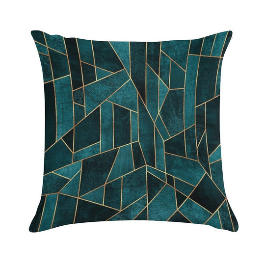 Skyscraper - Dark Teal Soft Durable Construction Throw Pillow