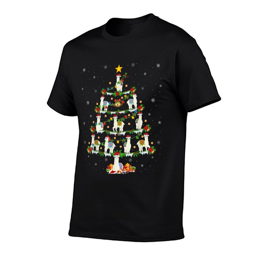 Holiday Xmas Lighting Santa Llama Christmas Tree  Durable T-Shirt