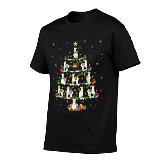 Holiday Xmas Lighting Santa Llama Christmas Tree  Durable T-Shirt