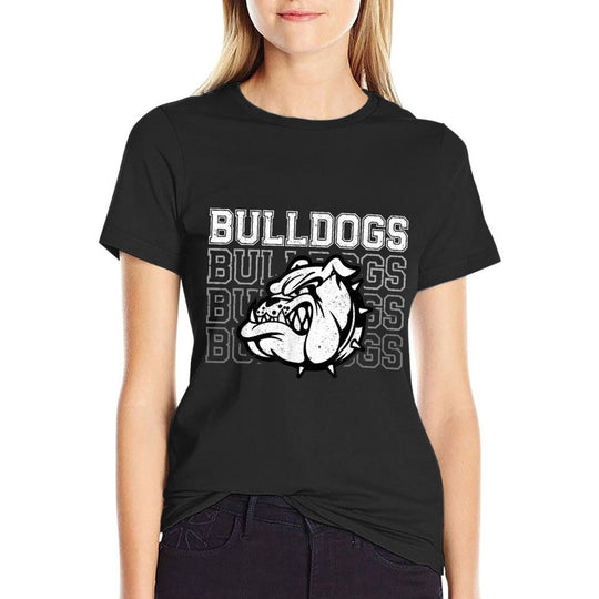 Bulldogs Mascot Team Spirit Vintage Sports Fan  Heathered Texture T-Shirt