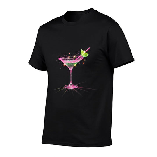 Womens Pink Martini with Lime Cocktail Party Drinking  Lightweight T-Shirt