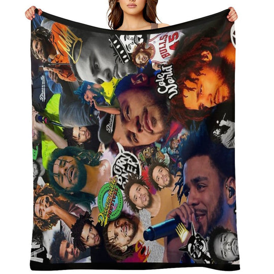 J Cole Collage Easy Care Throw Blanket