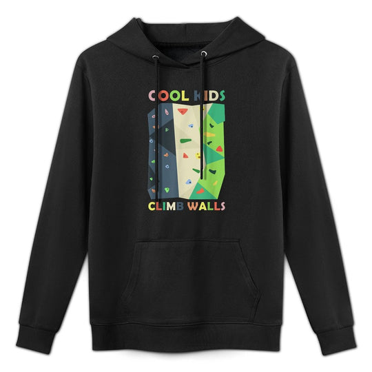Cool Kids Climb Walls Funny Rock Climbing Bouldering Kids Colorfast Hoodie