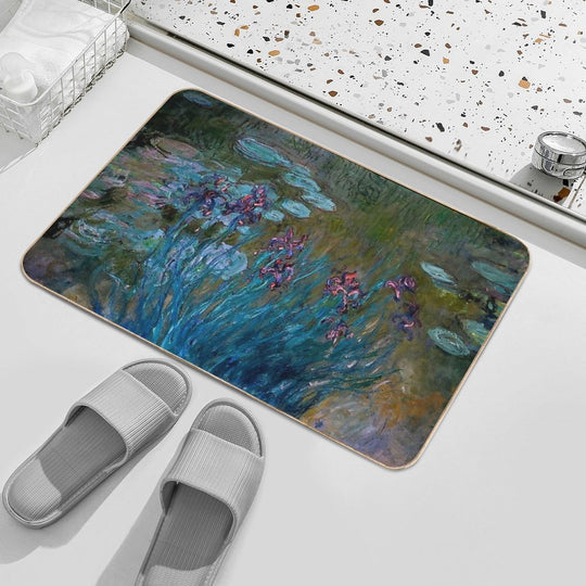 Irises And Water Lilies Claude Monet 1917  High-Traffic Bath Mat
