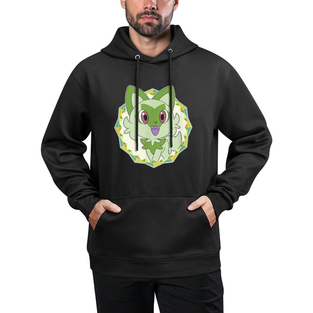 Pokémon Sprigatito Sparkle Geometric Portrait Icon Medium-Weight Fabric Hoodie