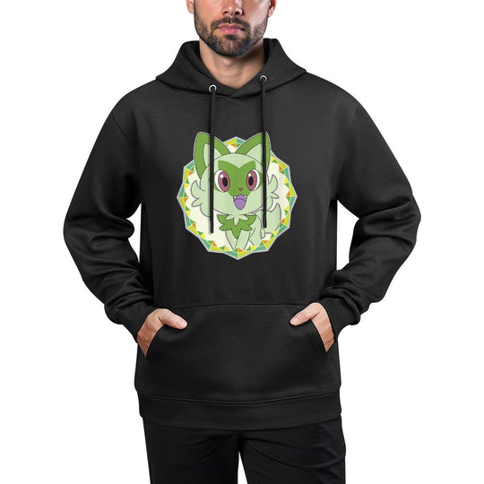 Pokémon Sprigatito Sparkle Geometric Portrait Icon Medium-Weight Fabric Hoodie