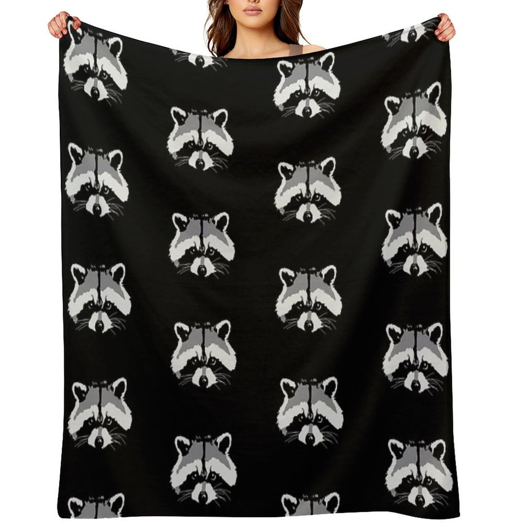 Raccoon Face Eco-conscious Throw Blanket