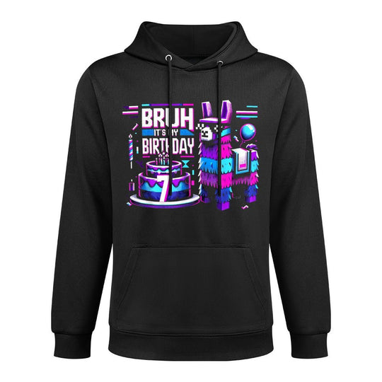 Bruh Its My 7th Birthday Llama Pinata Boy Girl Party Bday Unisex Design Hoodie