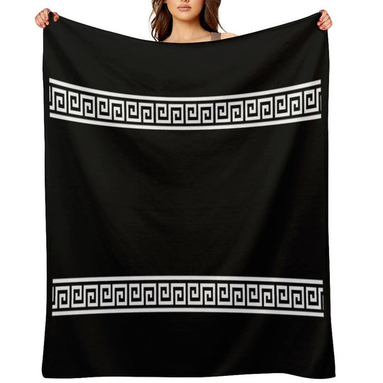 Greek Geometric Pattern Compact Throw Blanket