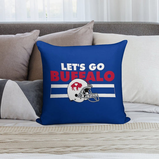Let's Go Buffalove Soft Reinforced Edging Throw Pillow
