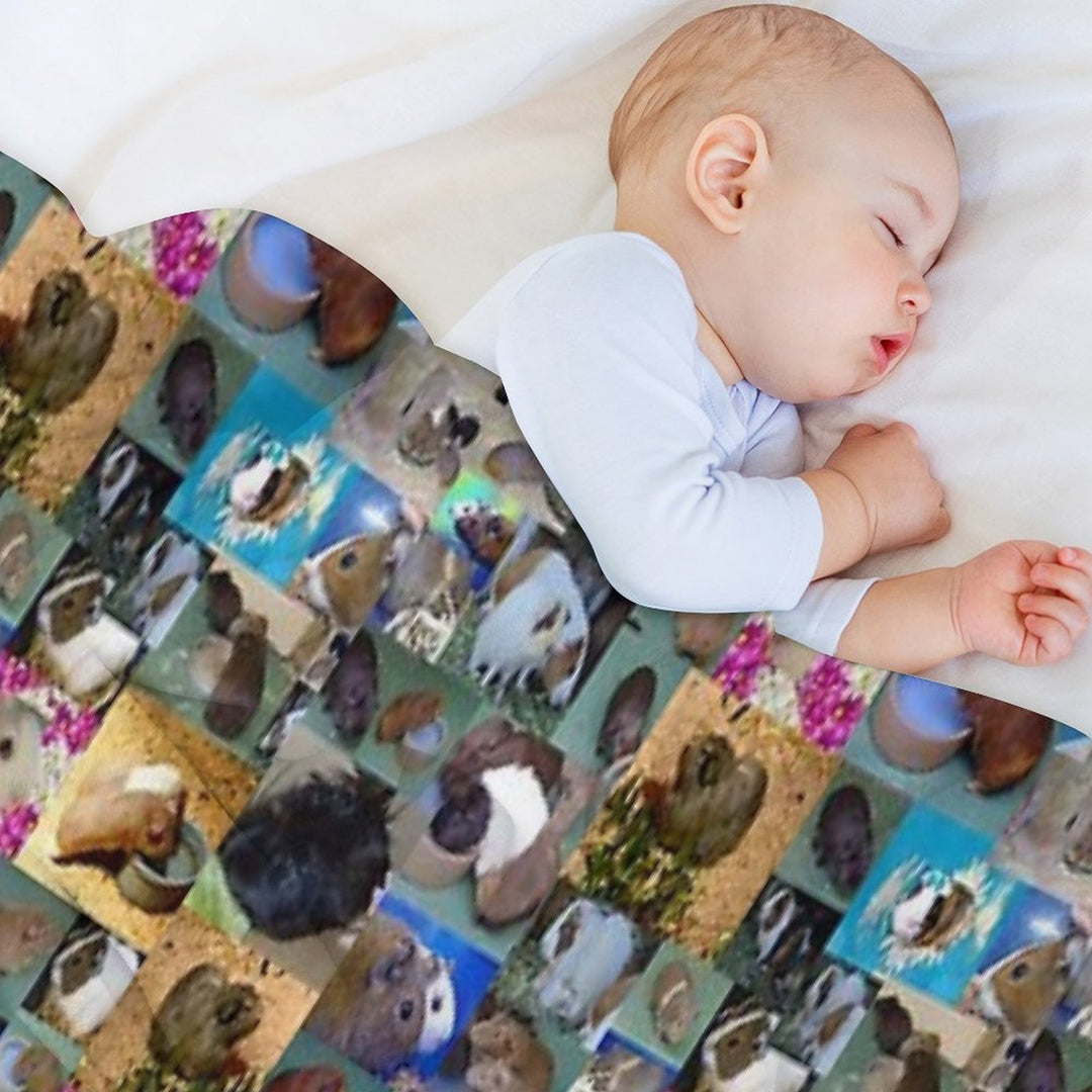Happy Guinea Pigs Photo Collage Multi-functional Throw Blanket