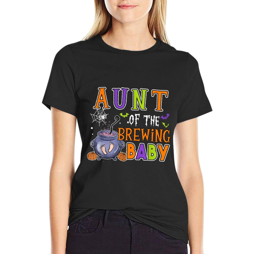 Aunt of Brewing Baby Halloween Theme Baby Shower Spooky  Classic T-Shirt