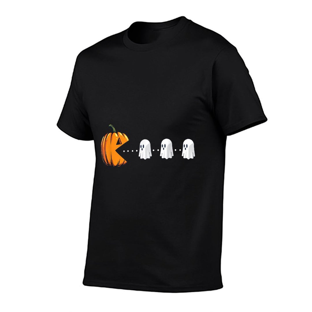 Pumpkin Eating Ghosts - Spooky Witch Halloween Ghoul  Polyester Blend T-Shirt