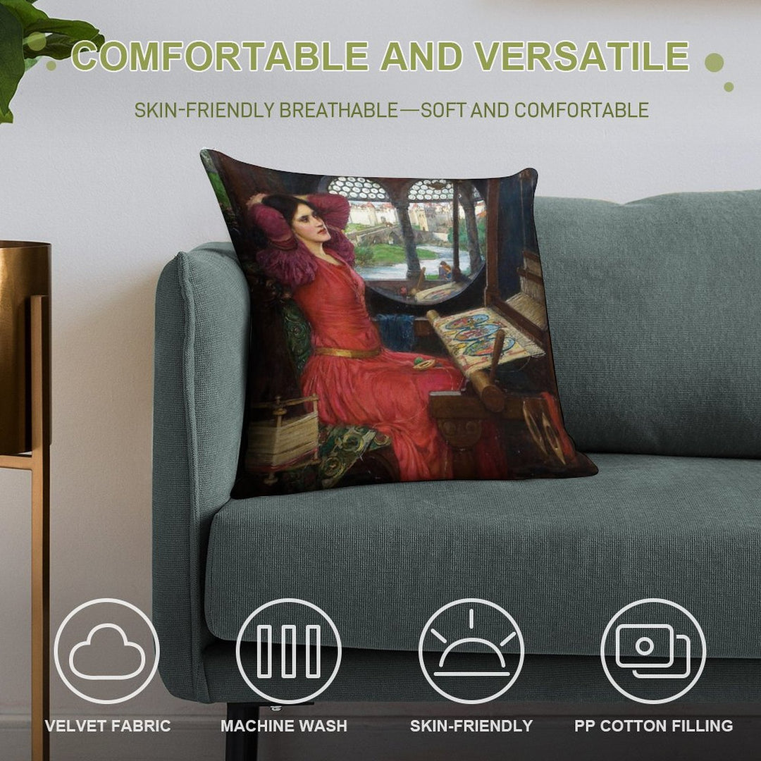 I Am Half Sick of Shadows, Said The Lady of Shalott - John William Waterhouse Soft High-Density Material Throw Pillow