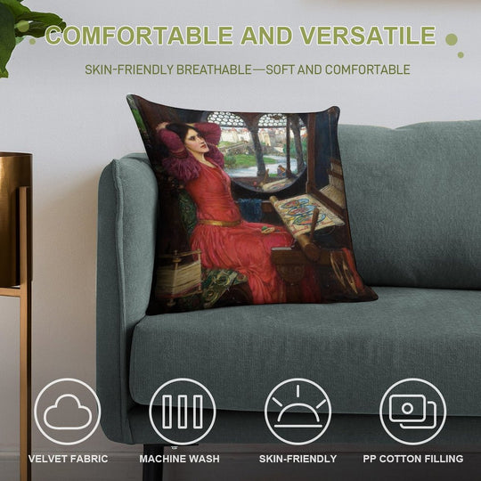 I Am Half Sick of Shadows, Said The Lady of Shalott - John William Waterhouse Soft High-Density Material Throw Pillow