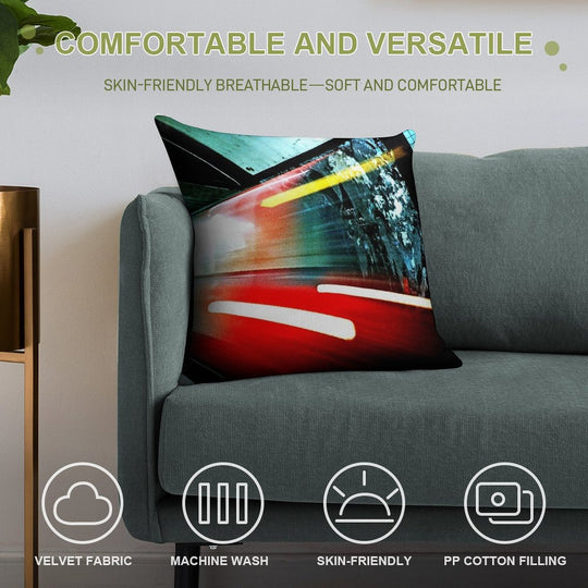 London Underground Soft Hidden Zipper Throw Pillow