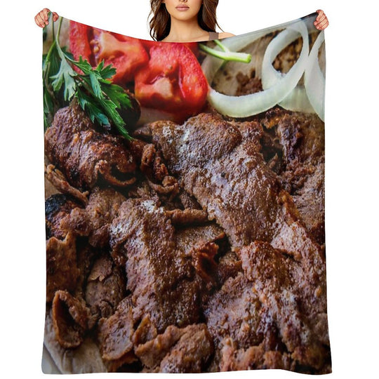 Turkish Doner Kebab Shrink-resistant Throw Blanket