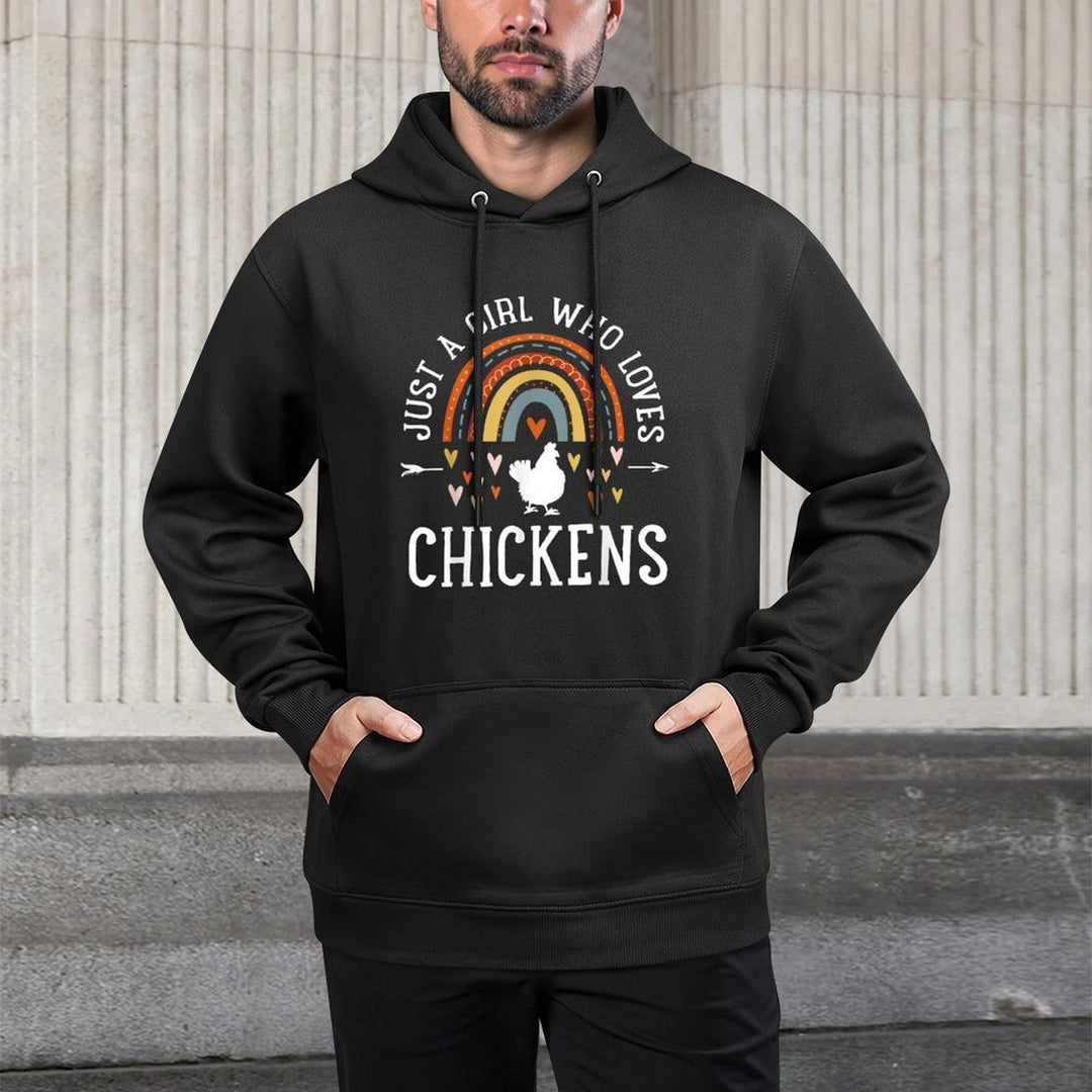Just A Girl Who Loves Chickens Rainbow Gifts Chicken Lover Colorfast Hoodie