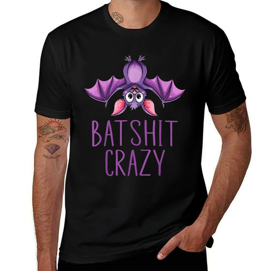 Batshit Crazy Wacky Cartoon Bat Lover Funny Halloween  Vintage-inspired T-Shirt