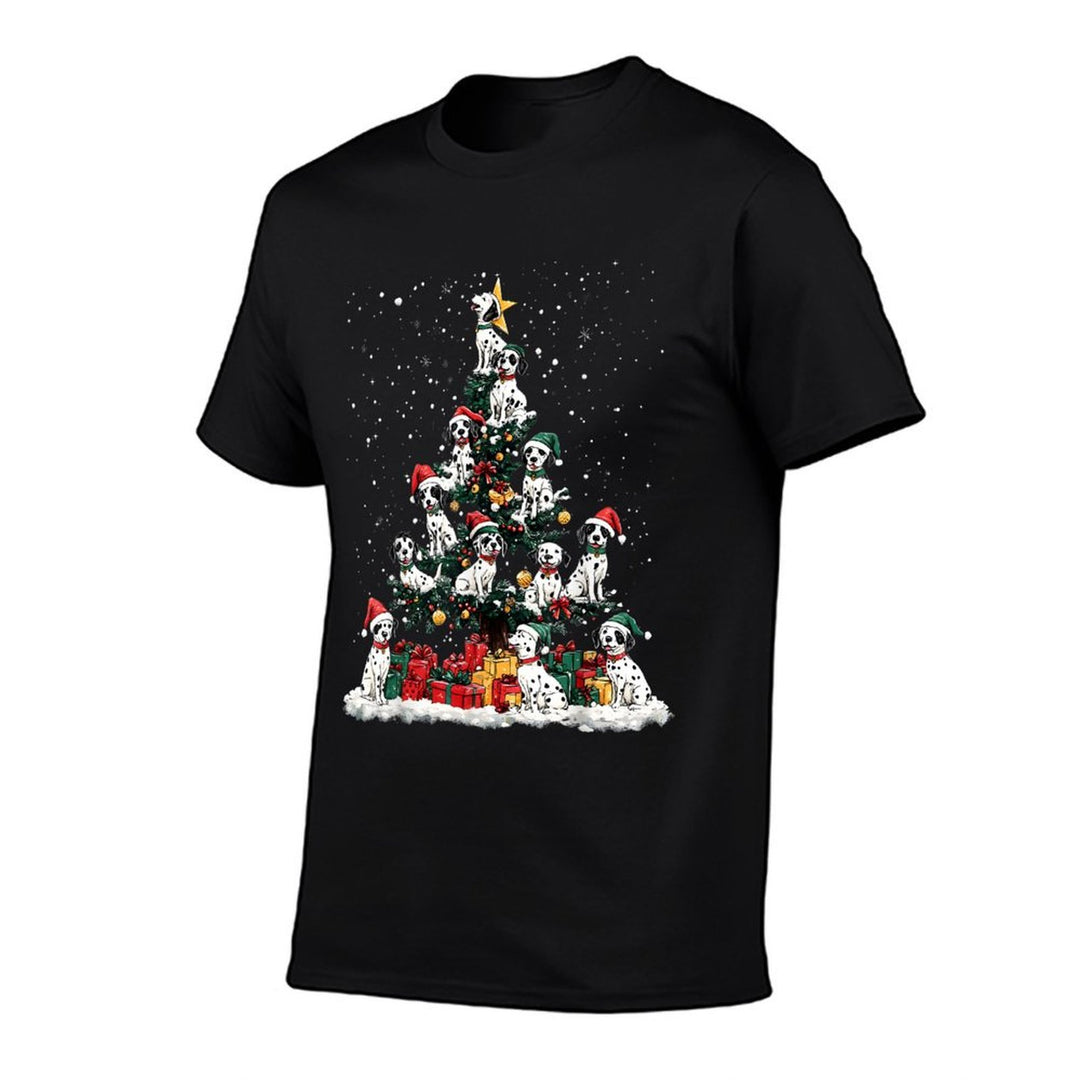 Dalmatian Christmas Tree Dog Santa Xmas Merry Dogmas Men Women Kids  Graphic-printed T-Shirt