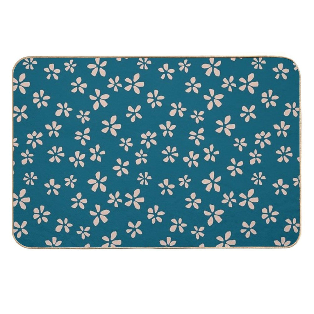 Blossom Scatter - Minimalist Floral Pattern  High-Traffic Bath Mat