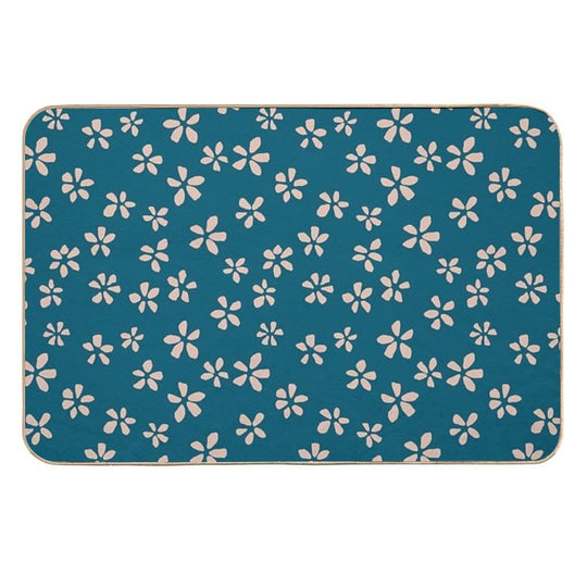 Blossom Scatter - Minimalist Floral Pattern  High-Traffic Bath Mat