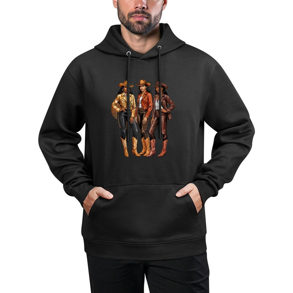 Black African American Cowgirl Western Country Texas Girls Shrink-Resistant Hoodie