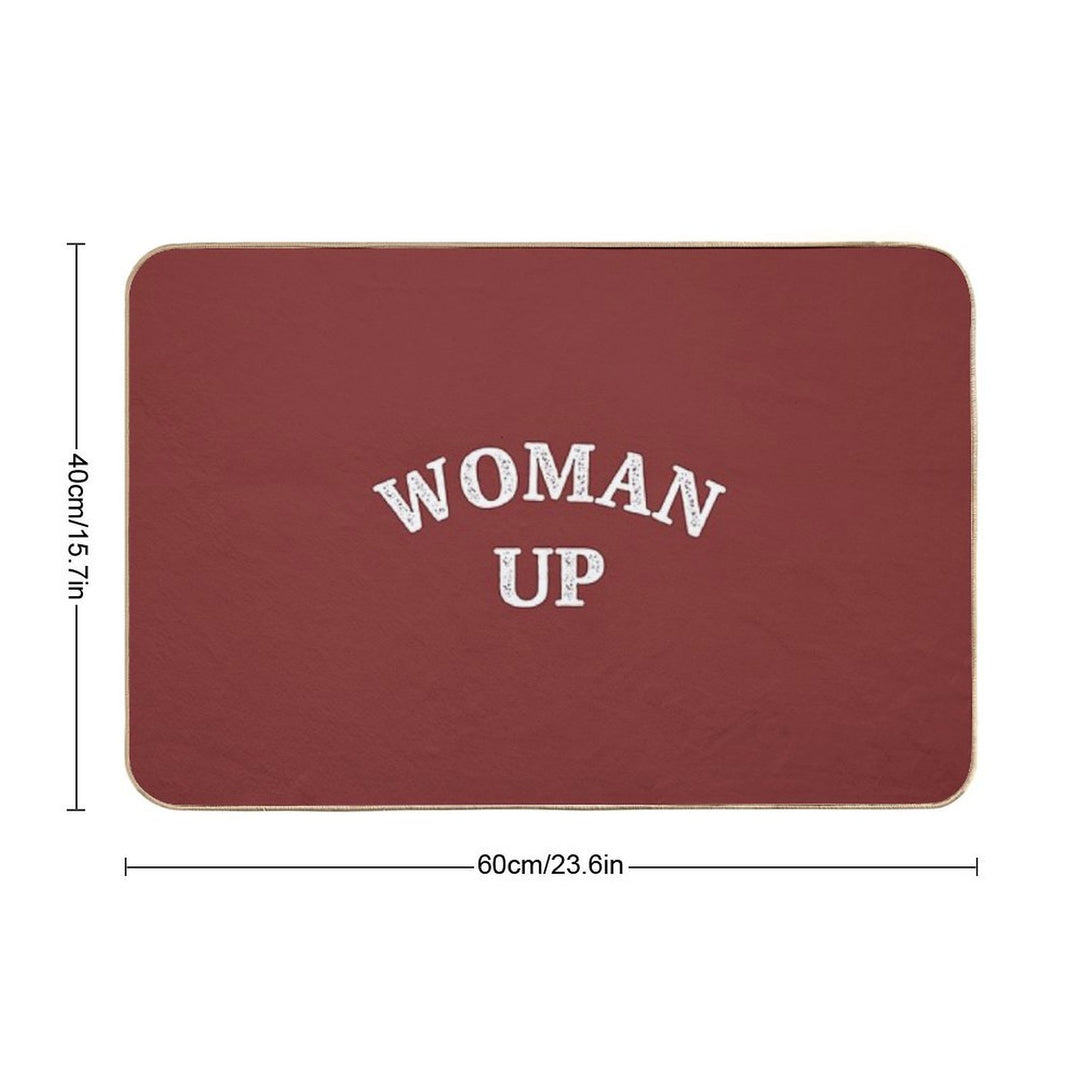 Woman Up Feminine Quote Pink Peach Nude Pastel Color  Rapid-Drying Bath Mat