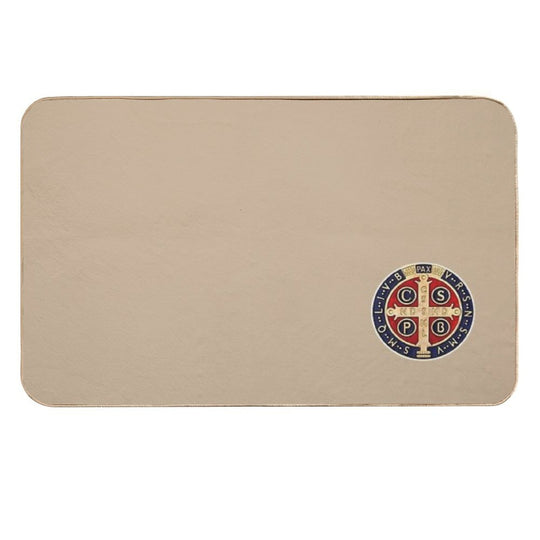 The Medal of Saint Benedict, Saint Benedict  Stain-Proof Bath Mat