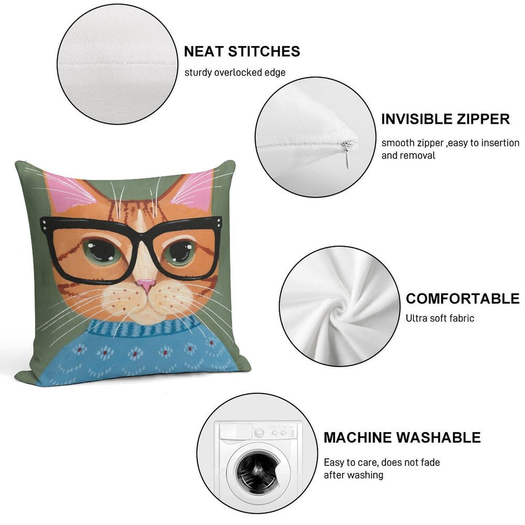 Sammie's Ugly Christmas Sweater Soft Durable Construction Throw Pillow