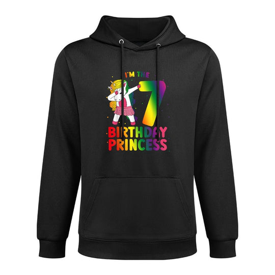 Seventh Birthday Unicorn 7th Birthday Seven Years Old Customizable Surface Hoodie