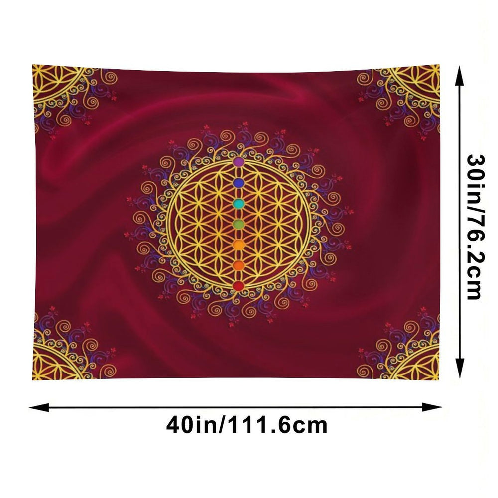 FLOWER OF LIFE, CHAKRAS, SPIRITUALITY, YOGA, ZEN, Tapestry