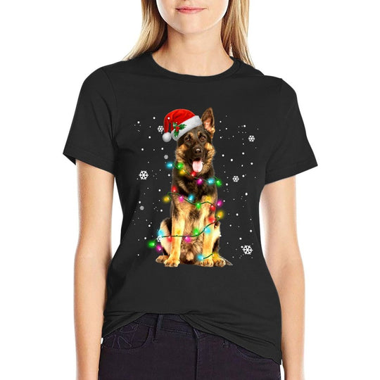 German Shepherd Dog Tree Christmas Sweater Xmas Dogs Gifts  Eco-friendly Material T-Shirt
