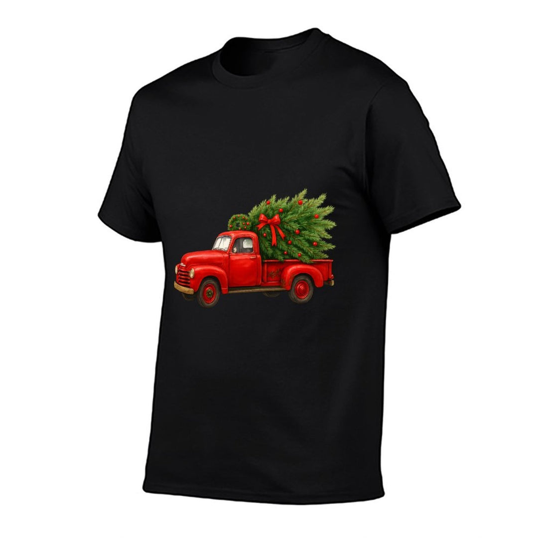 Vintage Red Truck Christmas Tree Winter Season  Soft T-Shirt