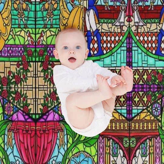 Patterns of The Stained Glass Window Plush Throw Blanket