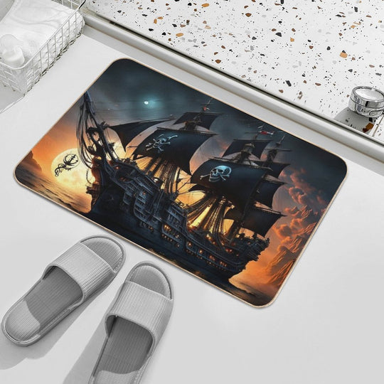 The Black Pearl Ship  Eco-Friendly Bath Mat