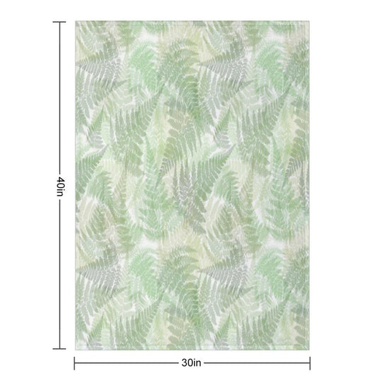 Fern Leaves Pattern All-season Throw Blanket