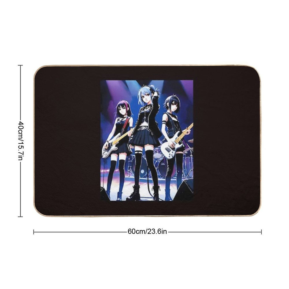 Female Band In Anime  Multi-Purpose Bath Mat