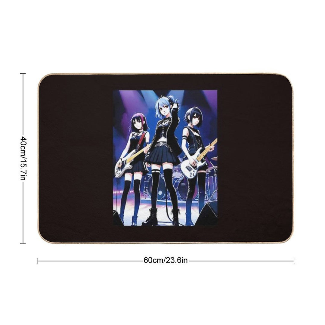 Female Band In Anime  Multi-Purpose Bath Mat