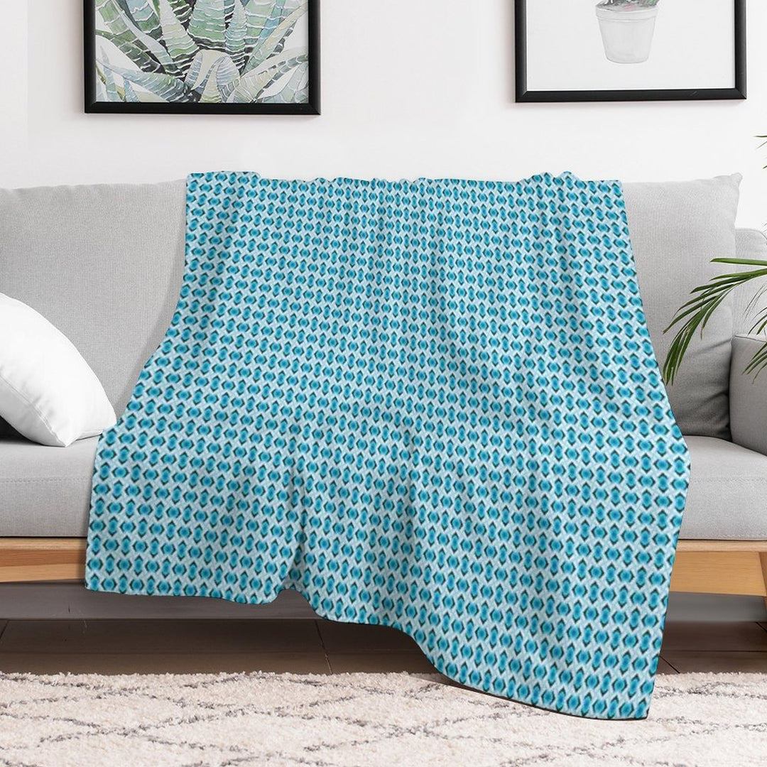 Overlapping Aqua Blue Diamonds Durable Throw Blanket