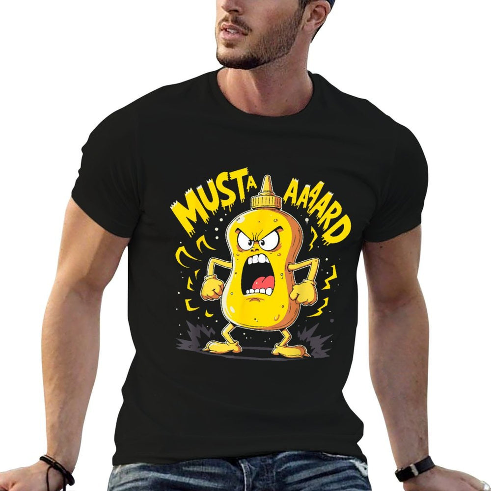 Mustard Bottle Scream – Funny Condiment Rap Humor  High-quality Stitching T-Shirt