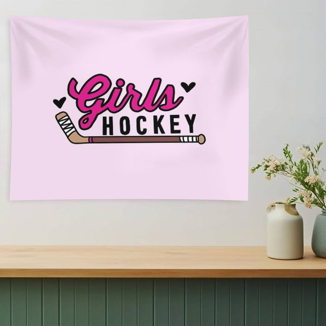 Girls Hockey Tapestry