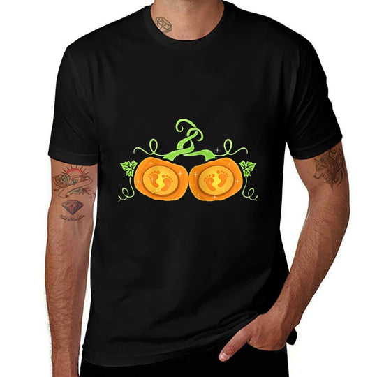 Womens Dont Eat Pumpkin Seeds Pregnancy Twins Halloween  Soft T-Shirt
