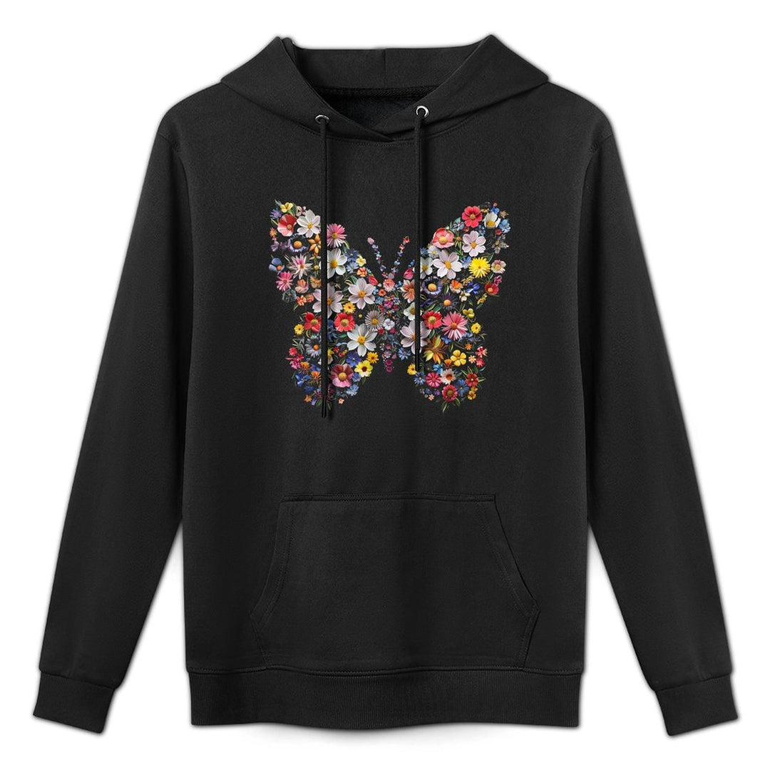 Graphic Beautiful Butterflies Flowers Funny Garden Design Shrink-Resistant Hoodie