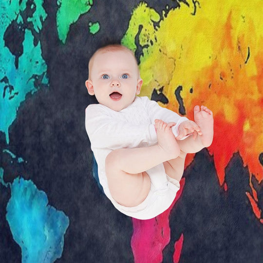 World Map Watercolor 6 #map #worldmap Durable Throw Blanket