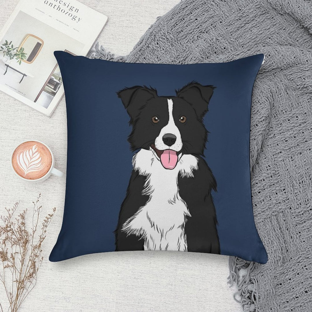 Border Collie Soft High-Density Material Throw Pillow