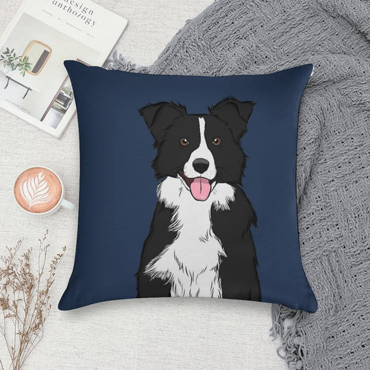 Border Collie Soft High-Density Material Throw Pillow