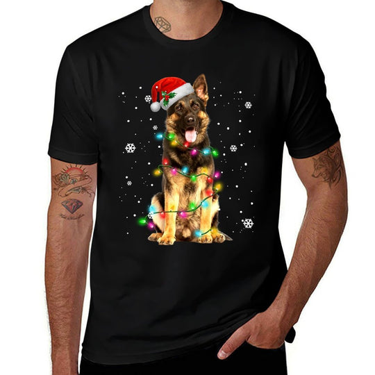 German Shepherd Dog Tree Christmas Sweater Xmas Dogs Gifts  Eco-friendly Material T-Shirt