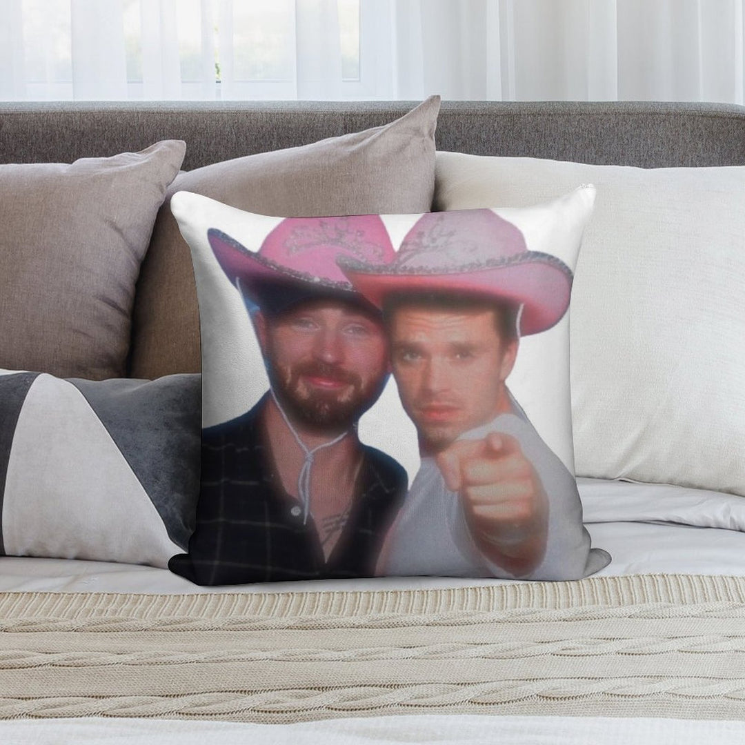 Chris Evans & Sebastian Stan Soft Luxury Feel Throw Pillow